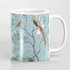 Chinoiserie Aqua Turquoise Garden Fresco & William Morris Art Coffee Mug Gallery Image 1