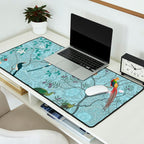 Chinoiserie Aqua Turquoise Garden Fresco & William Morris Art Desk Mat Gallery Image 2
