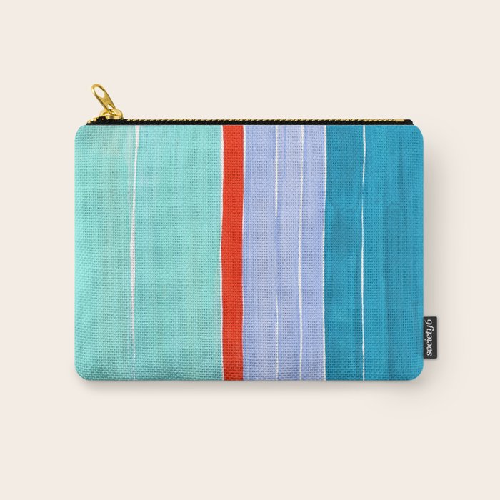 Ocean Sunset Minimalist Mid Century Colorfields Pastel Blue Orange Modern Color Block Carry All Pouch Gallery Image 1