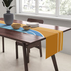 Gradient Curvature XII Beachy Blue and Orange Table Runner Gallery Image 2