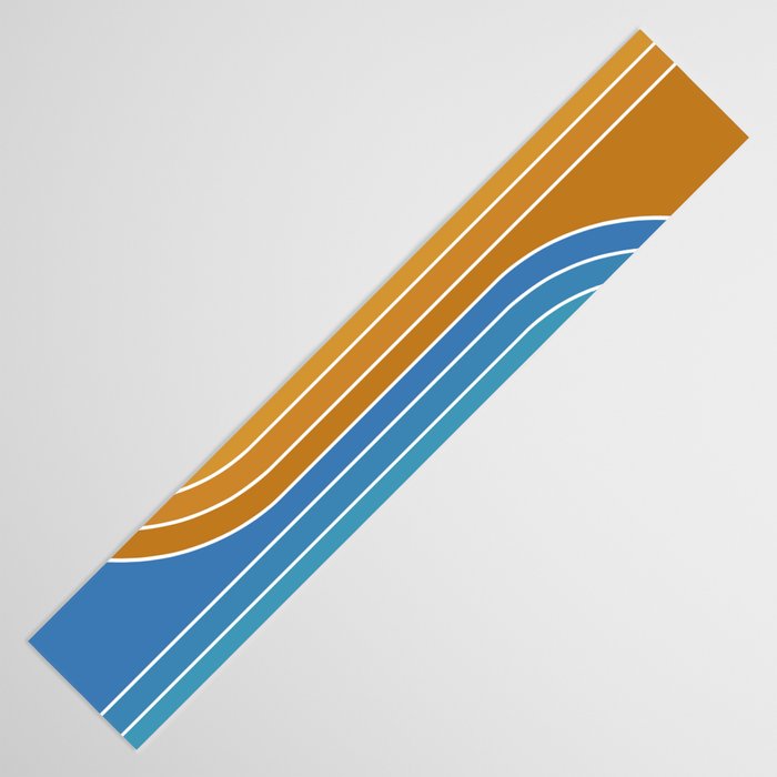 Gradient Curvature XII Beachy Blue and Orange Table Runner Gallery Image 3