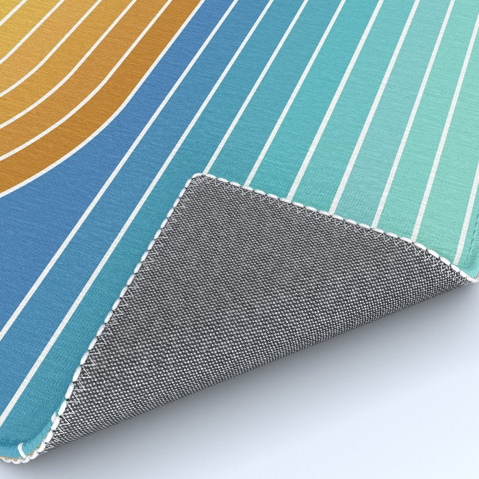 Gradient Curvature XII Beachy Blue and Orange Rug Gallery Image 4