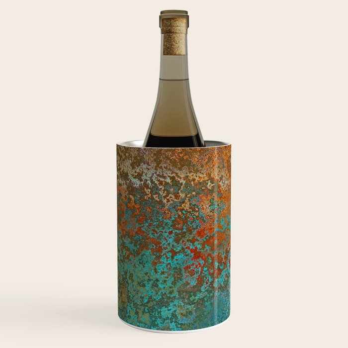 Vintage Copper and Teal Rust Wine Chiller Gallery Image 2