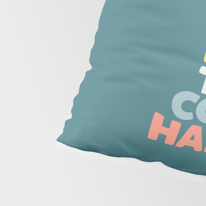 Whats The Best That Could Happen typography print in green, lilac, orange and yellow Pillow Sham Gallery Image 4