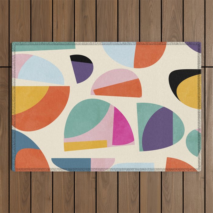 abstract modern mid century Outdoor Rug Gallery Image 1