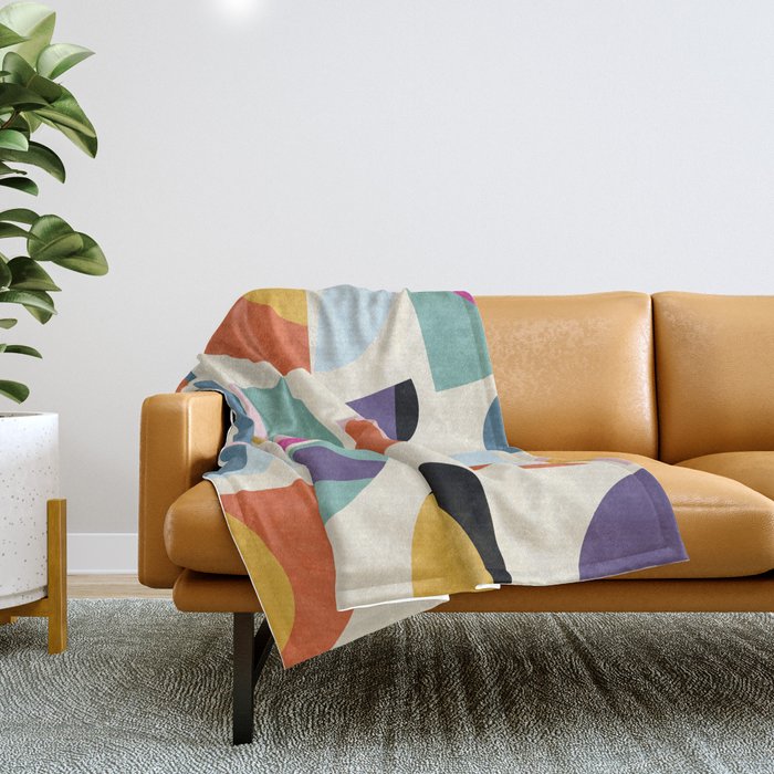 abstract modern mid century Throw Blanket Gallery Image 1
