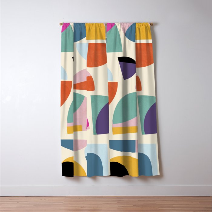 abstract modern mid century Window Curtain Gallery Image 3
