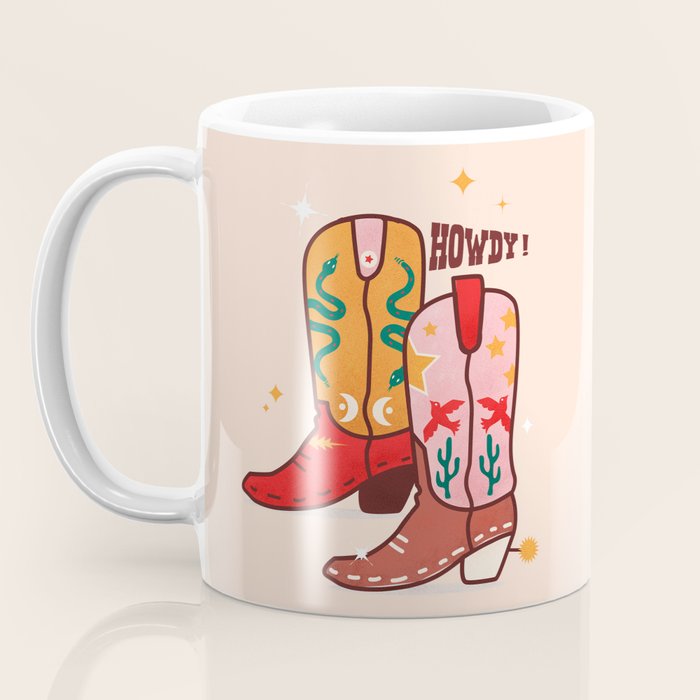 Howdy! Cowboy Boots Coffee Mug Gallery Image 3