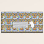 Italian,Sicilian art,holy Mary,Virgin Mary,maiolica,tiles,lemons,Citrus  Desk Mat Gallery Image 1