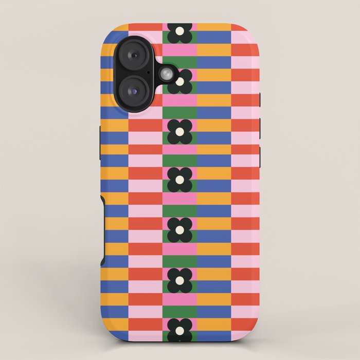 Mod Color Blocked Flower Pattern iPhone Case Gallery Image 1