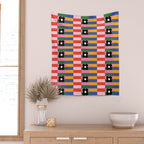 Mod Color Blocked Flower Pattern Wall Tapestry Gallery Image 2