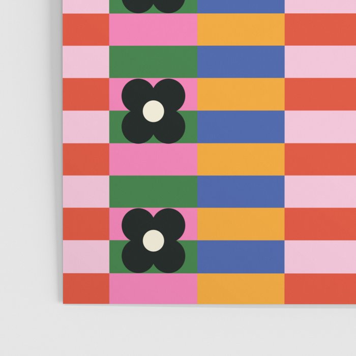 Mod Color Blocked Flower Pattern Poster Gallery Image 3