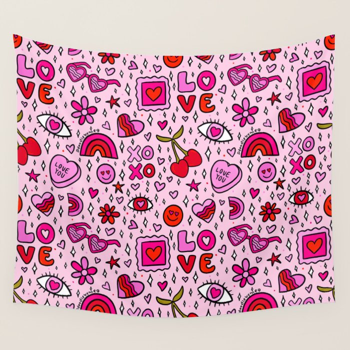 Valentine Print Wall Tapestry Gallery Image 4