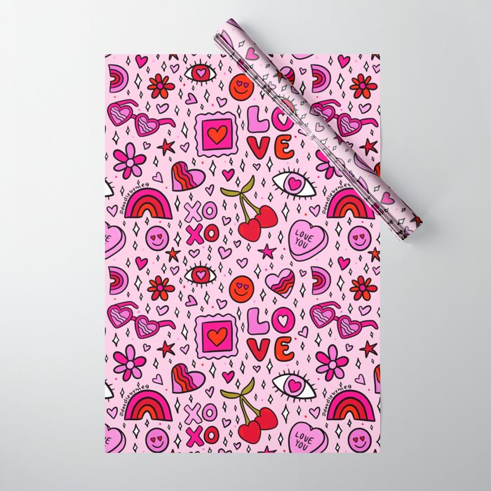 Valentine Print Wrapping Paper Gallery Image 1