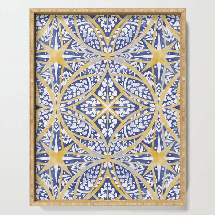 Tile wild leaves starry BY Serving Tray Gallery Image 1