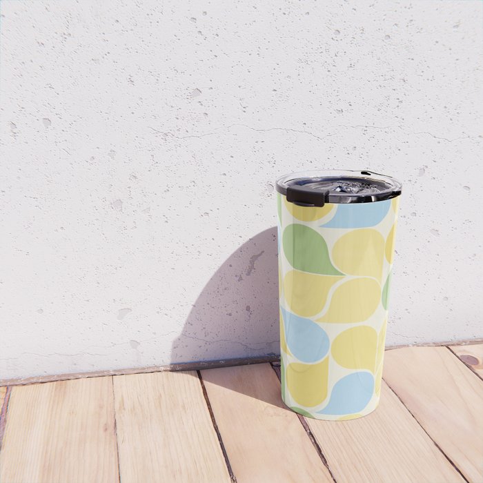 Playful Pastel Geometric Raindrop Pattern Travel Mug Gallery Image 4