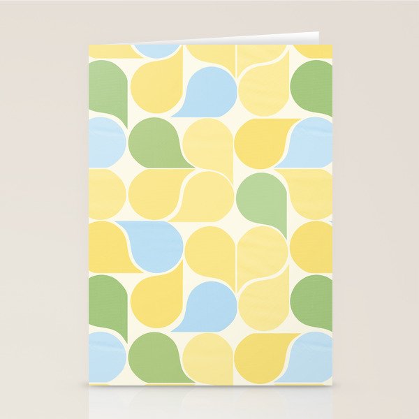 Playful Pastel Geometric Raindrop Pattern Stationery Card Gallery Image 2
