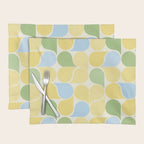 Playful Pastel Geometric Raindrop Pattern Placemat Gallery Image 1