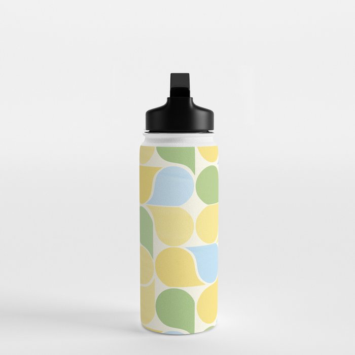 Playful Pastel Geometric Raindrop Pattern Water Bottle Gallery Image 3
