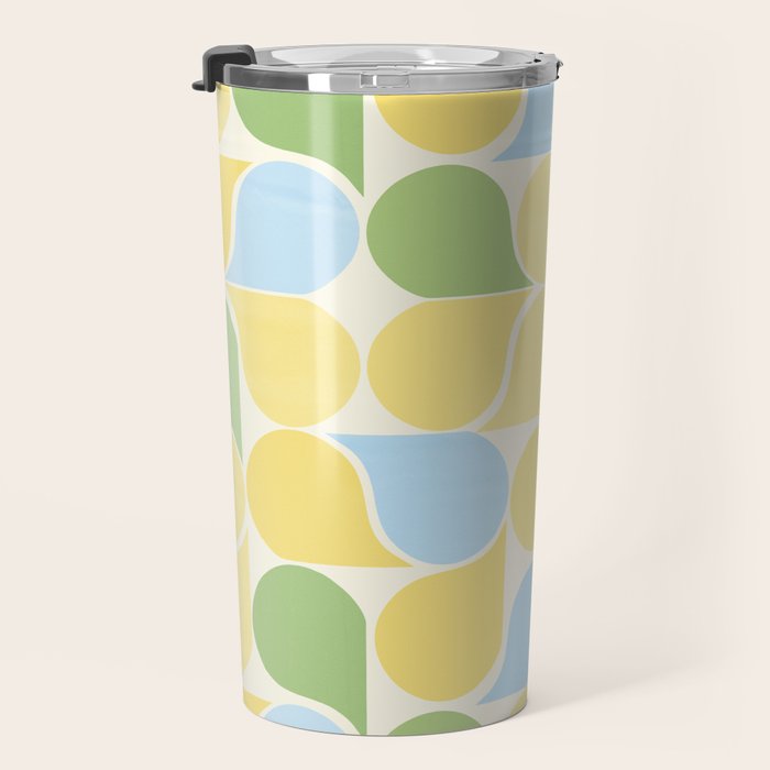Playful Pastel Geometric Raindrop Pattern Travel Mug Gallery Image 3