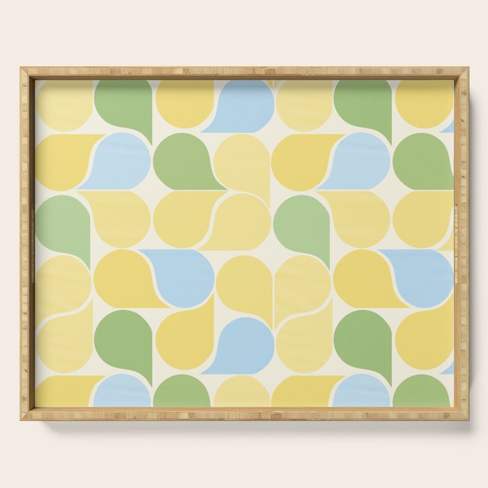 Playful Pastel Geometric Raindrop Pattern Serving Tray Gallery Image 1
