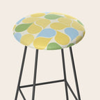 Playful Pastel Geometric Raindrop Pattern Stool Gallery Image 2