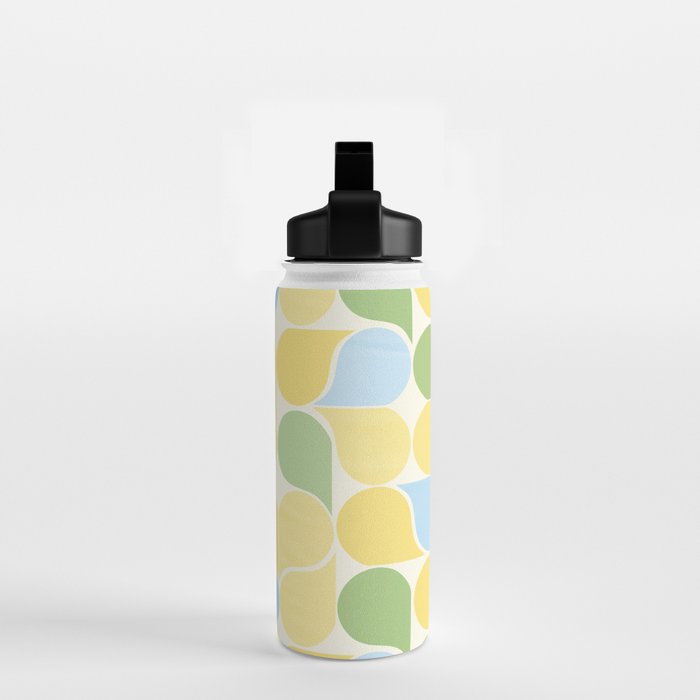 Playful Pastel Geometric Raindrop Pattern Water Bottle Gallery Image 2