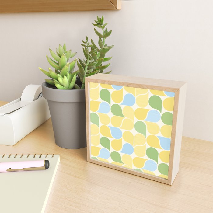 Playful Pastel Geometric Raindrop Pattern Mini Art Print Gallery Image 2