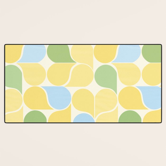 Playful Pastel Geometric Raindrop Pattern Desk Mat Gallery Image 3