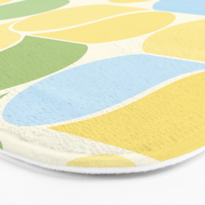 Playful Pastel Geometric Raindrop Pattern Bath Mat Gallery Image 3