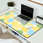 Playful Pastel Geometric Raindrop Pattern Desk Mat Gallery Image 2