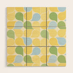 Playful Pastel Geometric Raindrop Pattern Wood Wall Art Gallery Image 1