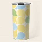 Playful Pastel Geometric Raindrop Pattern Travel Mug Gallery Image 1