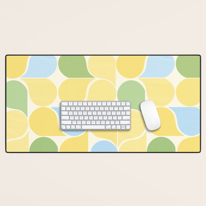 Playful Pastel Geometric Raindrop Pattern Desk Mat Gallery Image 1