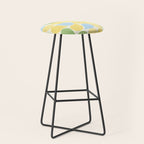 Playful Pastel Geometric Raindrop Pattern Stool Gallery Image 1