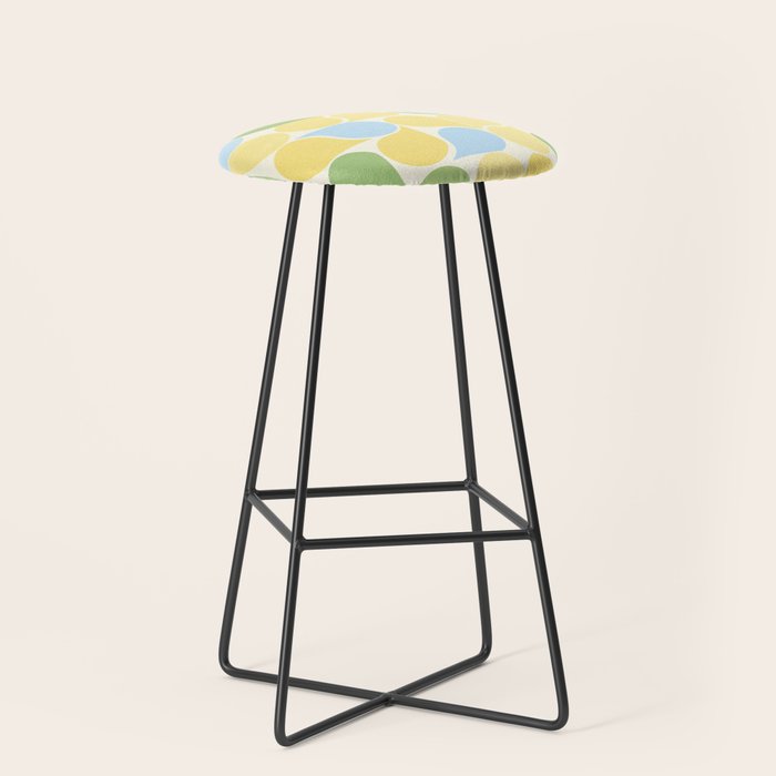 Playful Pastel Geometric Raindrop Pattern Stool Gallery Image 1