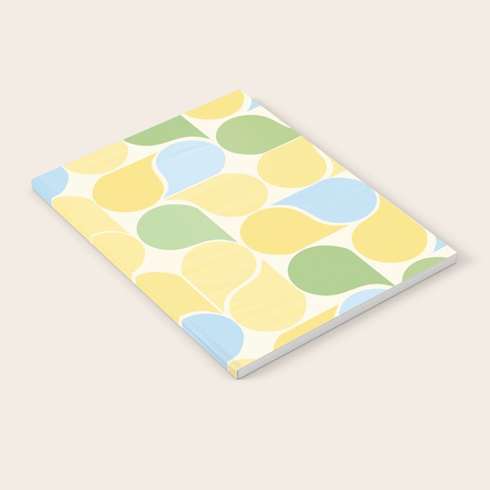 Playful Pastel Geometric Raindrop Pattern Notebook Gallery Image 1