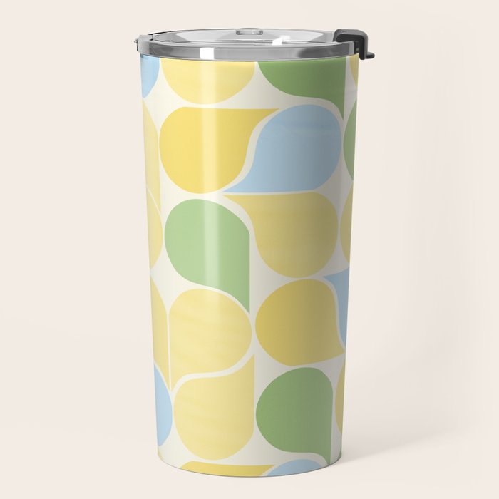 Playful Pastel Geometric Raindrop Pattern Travel Mug Gallery Image 2