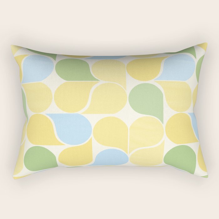 Playful Pastel Geometric Raindrop Pattern Rectangular Pillow Gallery Image 2