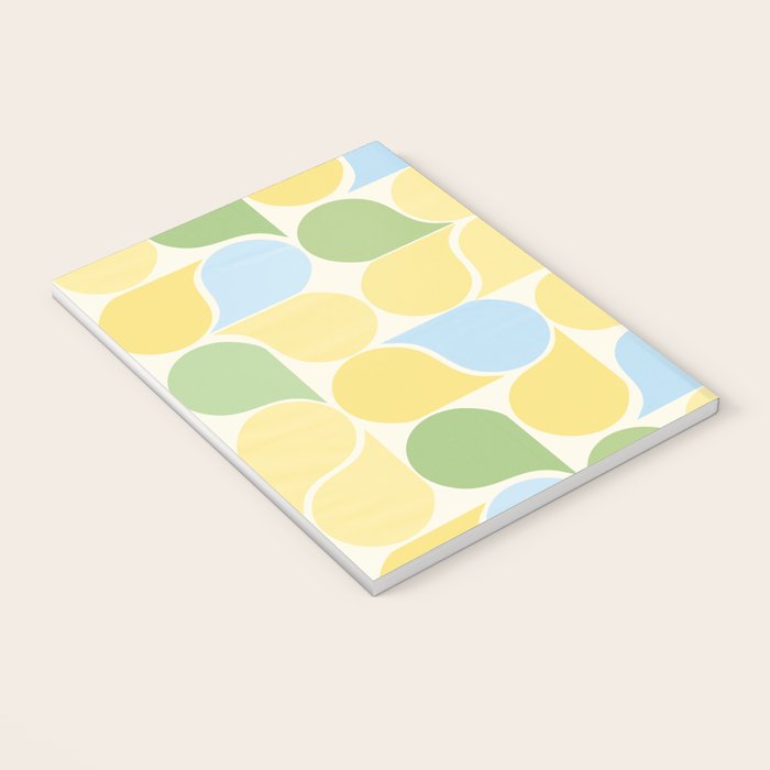 Playful Pastel Geometric Raindrop Pattern Notebook Gallery Image 3