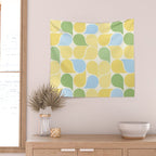 Playful Pastel Geometric Raindrop Pattern Wall Tapestry Gallery Image 2