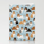 Shetland Sheepdog Sheltie Dog Paws and Bones Pattern Stationery Card Gallery Image 2