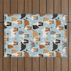 Shetland Sheepdog Sheltie Dog Paws and Bones Pattern Outdoor Rug Gallery Image 1