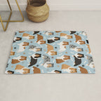 Shetland Sheepdog Sheltie Dog Paws and Bones Pattern Rug Gallery Image 1