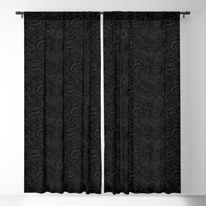 Gothic Country Rose in Black Window Curtain Gallery Image 5