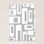 Retro Mid Century Modern Abstract Pattern 335 Mid Mod Winter Gray Stationery Card Gallery Image 2