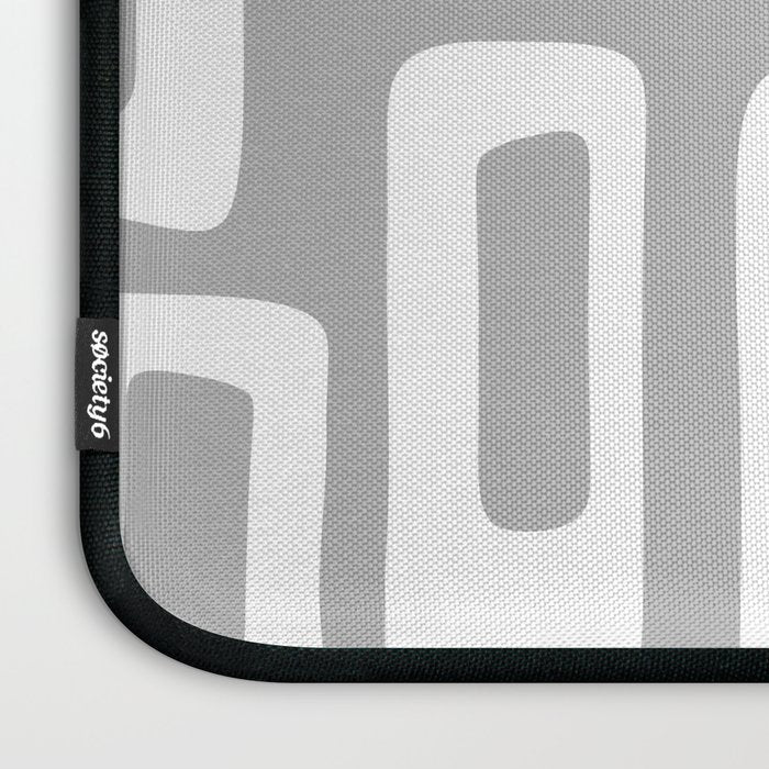 Retro Mid Century Modern Abstract Pattern 335 Mid Mod Winter Gray Laptop Sleeve Gallery Image 3
