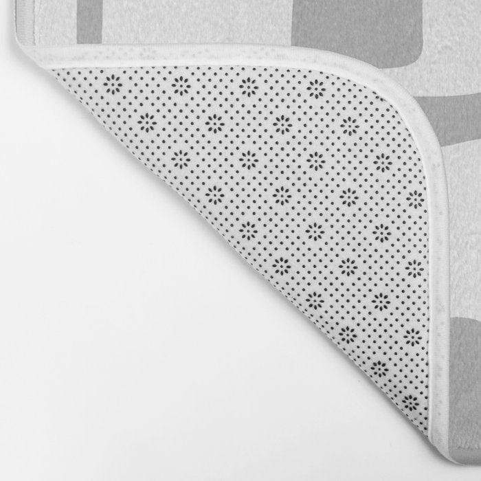Retro Mid Century Modern Abstract Pattern 335 Mid Mod Winter Gray Bath Mat Gallery Image 2