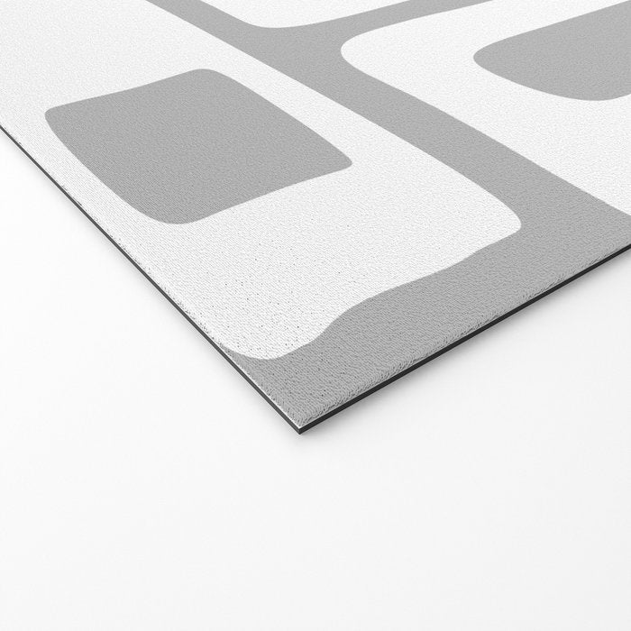 Retro Mid Century Modern Abstract Pattern 335 Mid Mod Winter Gray Welcome Mat Gallery Image 2