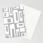 Retro Mid Century Modern Abstract Pattern 335 Mid Mod Winter Gray Stationery Card Gallery Image 2